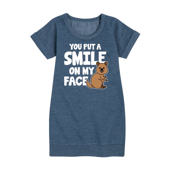 Instant Message - You Put A Smile On My Face - Toddler & Youth Girls Fleece Dress
