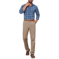 thumbnail image 2 of CAMISA DE VESTIR DE MANGA LARGA A CUADROS PARA HOMBRE INSPIRAR CHIC, CON COLLAR PUNTA Y BOTONES, ESTILO A CUADROS, TAMAÑO M, AZUL OSCURO, 2 of 6