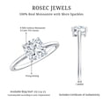 thumbnail image 5 of Rosec Jewels Certified Moissanite Cushion Cut Engagement Ring - 8 mm - 3 Ct Moissanite Ring - D-VS1 Quality Certified, 925 Sterling Silver, US 4.00, 5 of 8