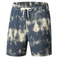 thumbnail image 4 of Athletic Shorts for Men Casual Shorts Loose Fit Straight Leg Tie Dye Elastic Waist Breathable Blue M, 4 of 6