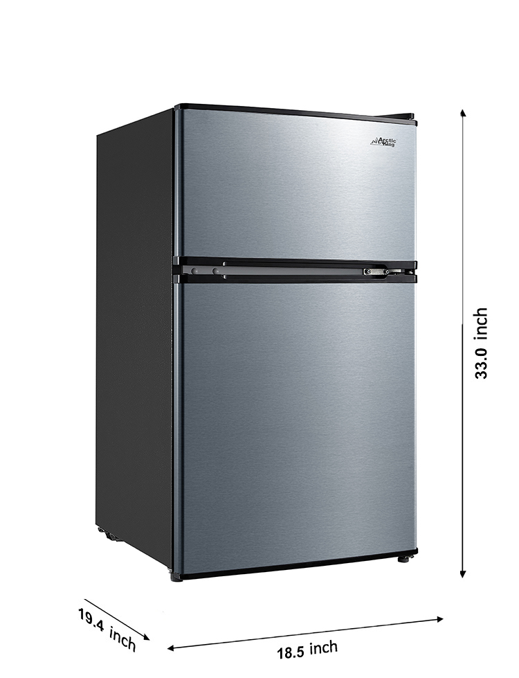 Arctic King 3.2 Cu ft Two Door Mini Fridge with Freezer, Stainless Steel, E-Star, ARM32D5ASL - image 7 of 21