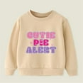 thumbnail image 3 of Boys Sweatshirt Long Sleeve Plus Warm Pullover Cute Letter Print Casual Thick Round Neck Tops Khaki 8 Years-9 Years, 3 of 7