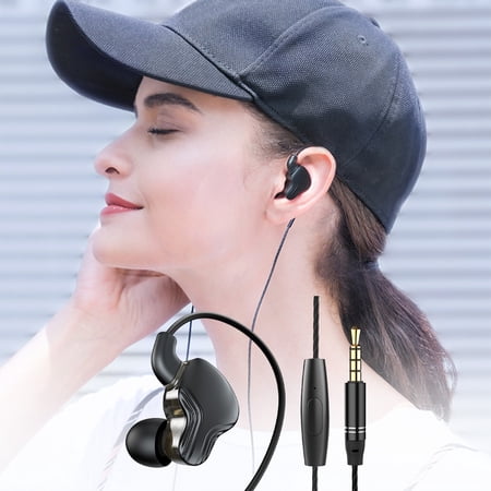 Ear Buds EDual Dynamics Earphones Wired In Ear High Sound Duality Hanging In Ear Dedicated Wired Earplugs For Chicken Eating Game Phones Wireless Earbuds