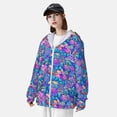 thumbnail image 5 of Goofa Colorful Mushrooms Printed Women's UPF 50+ Sun Protection Hoodie Jacket Lightweight Long Sleeve Sun Shirt for Women with Pocket Hiking Outdoor-, 5 of 9