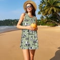 thumbnail image 3 of Balery Farm Cows Vestidos de verano para mujer con estampado: vestido holgado sin mangas, vestido playero informal y cómodo para días calurosos., 3 of 7