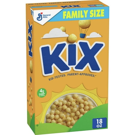 pallet of 8, Kix Whole Grain Breakfast Cereal  Crispy Corn Cereal Puffs  Family Size  18 oz 10pack