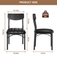 thumbnail image 5 of Hijob 18" Dining Chairs Set of 4, Mid-Century Modern Upholstered PU Dining Room Chair, Metal Legs for Kitchen Dining Chairs, Black, 5 of 9