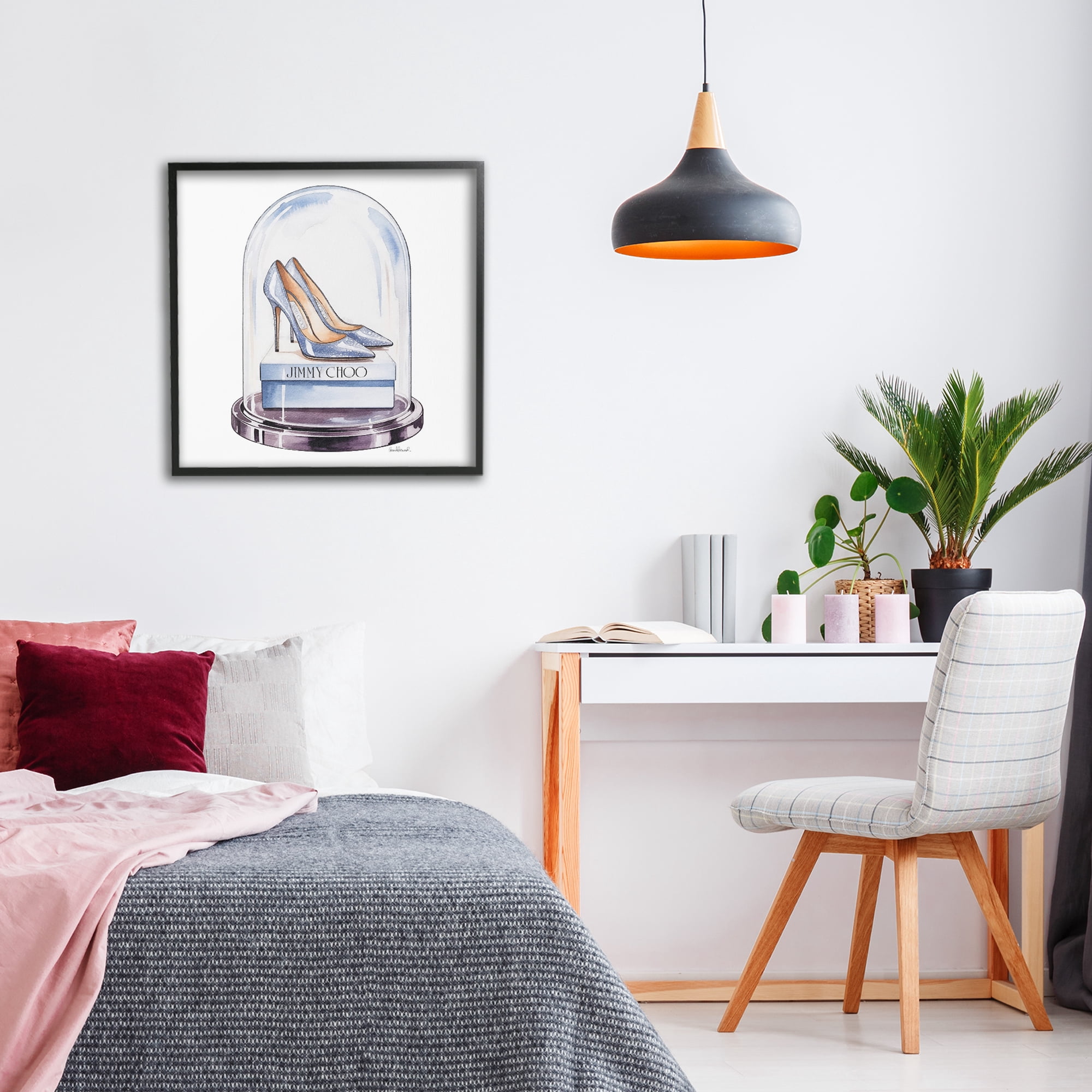 Stupell Industries Elegant Shoes in Bell Jar Black Framed Giclee Art, design by Amanda Greenwood