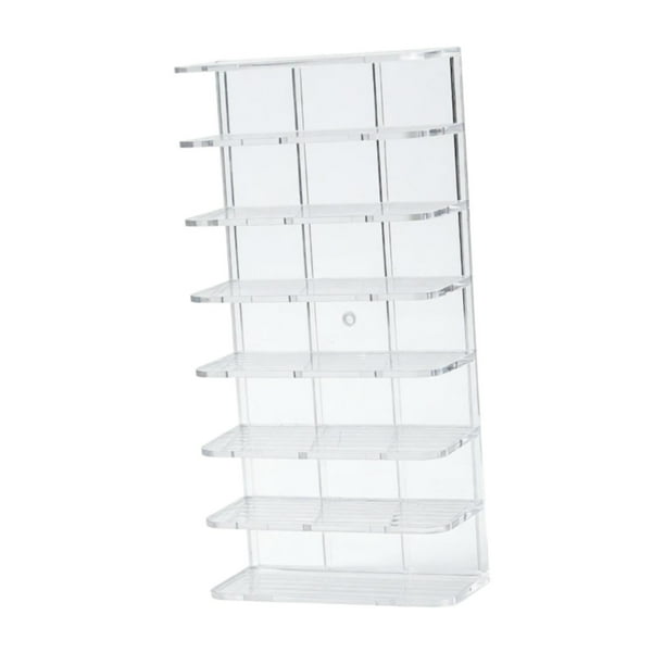 Vitrina contenedora con ruedas a escala 1/64, decorativa, de 7 niveles, para maquetas de coches. claro