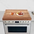 thumbnail image 2 of Acacia Wood Stove Cover, 30x22 Inch Multifunctional Kitchen Countertop Protector, Cutting Board & Serving Tray for Home, Restaurant – Extra Workspace & Stylish Design, 2 of 12