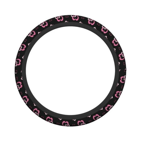 XMXY Car Steering Wheel Cover, Pink Love Design Non-Slip Jeep Truck Universal Elastic Steering Wheel Protector 15 inch