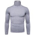 thumbnail image 3 of Suéter de cuello alto para hombre Suéter ajustado coreano con solapa Suéter de lana versátil para hombre con base gruesa, 3 of 6