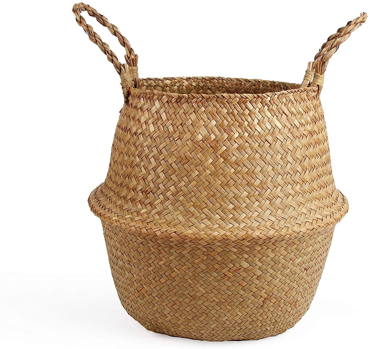 Compactor Belly Large Woven Seagrass Storage Basket 45 x 45 x 36cm Natural/White 