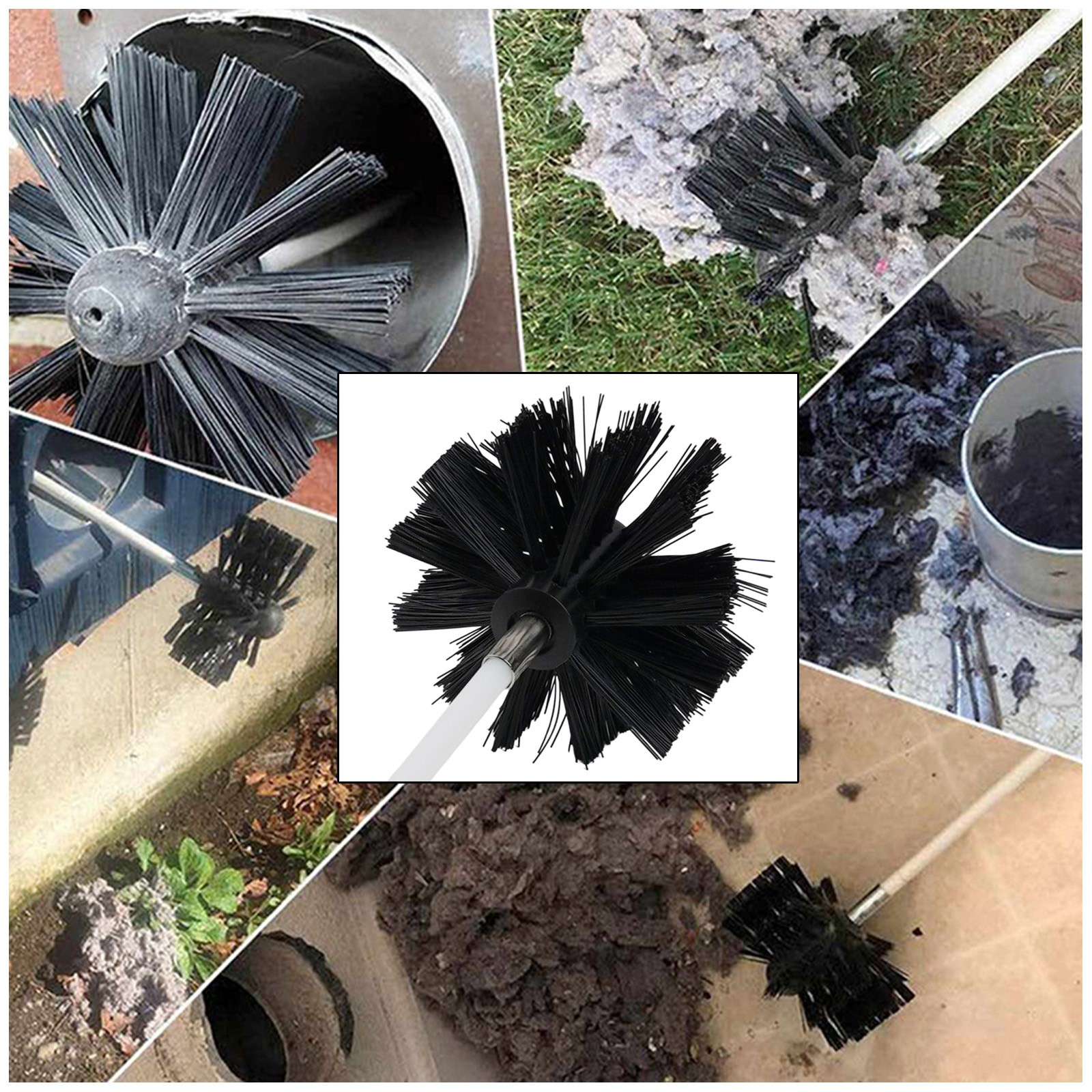 Pipes Brush Kit Chimney Cleaner Kit Flexible Inner Wall Nylon Rods Stoves Sweep Chimney Cleaner Cleaning Tools