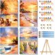 thumbnail image 1 of Kit de arte Arttoplus, paquete de 4 unidades, enmarcado, 20 x 30 cm, playa y puesta de sol, 1 of 8