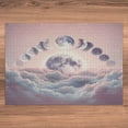 thumbnail image 5 of Ambesonne Pink Jigsaw Puzzle, Pastel Sky Moon Phases Clouds, Heirloom-Quality Fun Activity for Family Durable Cardboard, 1000 pcs, Mauve Pale Rose and Blue, 5 of 5