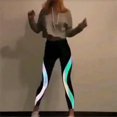 thumbnail image 4 of Leggings con rayas láser que brillan intensamente Pantalones Medias de levantamiento de glúteos de yoga para mujeres (Negro M) Ehuebsd Para estrenar, 4 of 7
