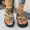thumbnail image 3 of THDHVS Womens Wedge Sandals,Wedge Sandals for Women,Women Basic Plain Slippers Slip Sandals Slides Casual Peep Toe Beach Gold 8.5, 3 of 7