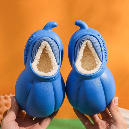 

CoCopeanut Child Home Slipper Winter Kawaii Indoor Plush Warm Baby Shose Slides Waterproof Cute Pumpkin Kids Slipper Family Children Shoes