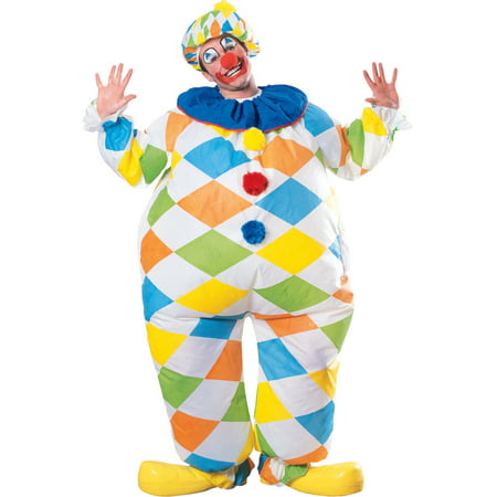 Adult Full Body Inflatable Colorful Clown Jumpsuit Costume