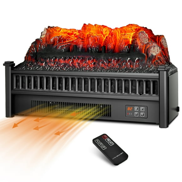 Topbuy 23" Electric Fireplace Log Heater Portable Realistic Ember Bed Fireplace Insert w/ Adjustable Brightness & Temperature
