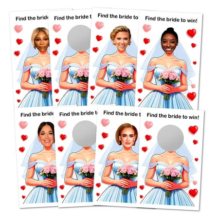 Find the Bride to win Bridal Shower Scratch Off Game, 40 Pack, Fun & Easy Wedding Shower Game for Guests, Engagement Party, Bachelorette Party, and Bride-to-Be Celebration Scratch Off Cards.