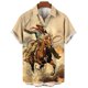 thumbnail image 3 of Camisa vaquera occidental para hombre, con estampado 3D, estilo hawaiano, informal, de manga corta, con solapa, ropa de calle, camisas vintage, 3 of 5