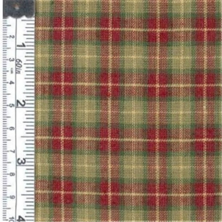Textile Creations 1000 Rustic Woven Fabric, Medium Plaid Wine And Green, 15 yd.