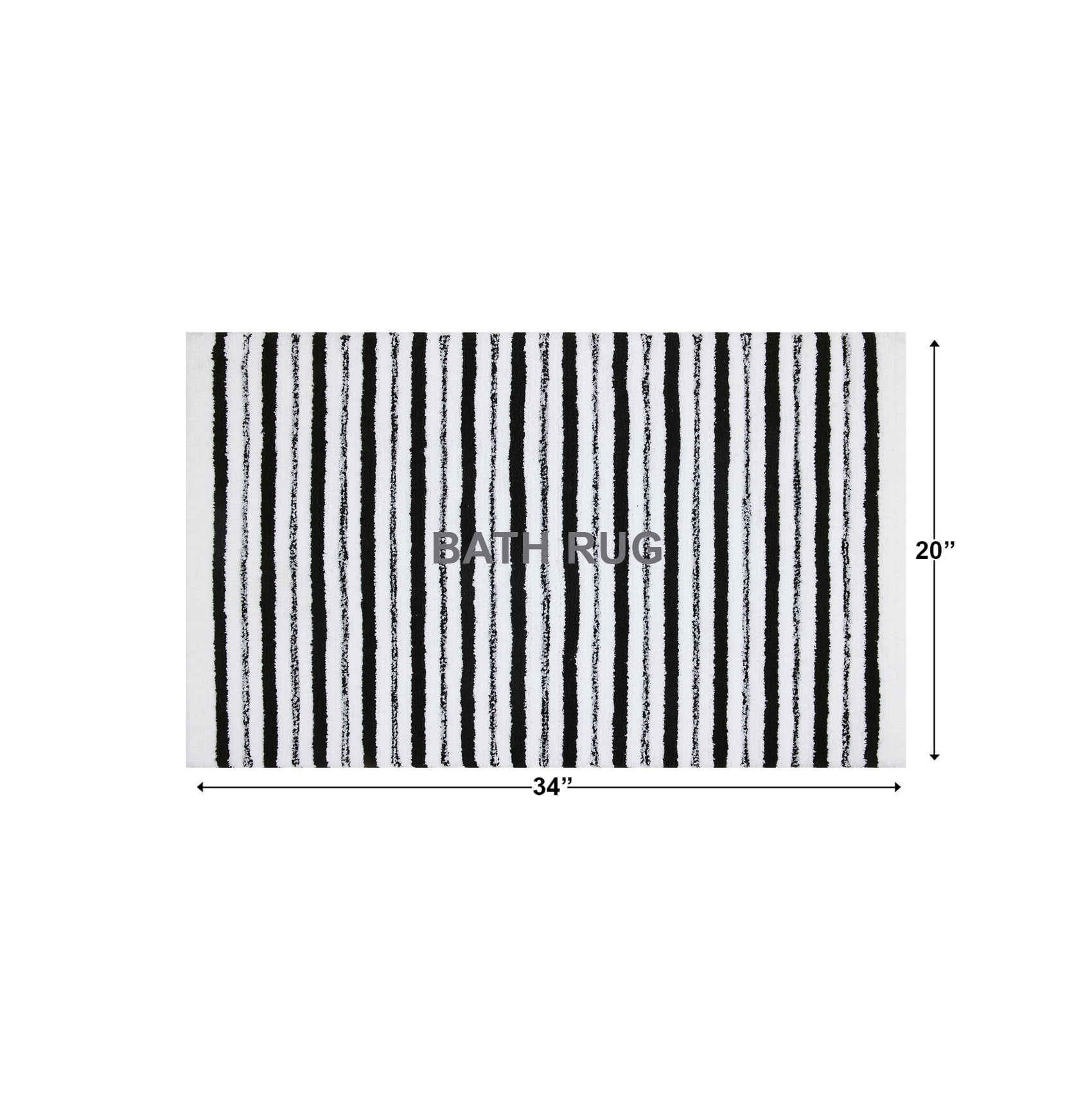 Better Homes & Gardens Signature Soft Tufted Stripe Bath Rug, Gray Shadow & White, 20" x 34"