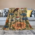 thumbnail image 2 of RUIYC 70s Retro Floral Mushroom Blanket, Soft Blankets Flannel Bed Throw Cozy Lightweight Plush Gifts for Women Men Boys Girls Sofa Couch Bedroom Living Rooms Season, Home Decor, White, 2 of 6