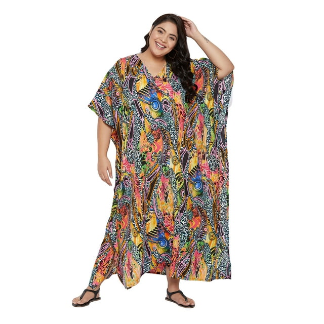 Caftans Longs pour Femmes Grande Taille Robe Caftan Robe de Soirée Fête Été Plage Robe d'Été Manches Kimono Longues Robes Décontractées en Ligne
