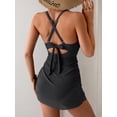 thumbnail image 3 of Traje de baño negro con cuello en V y control de barriga B2prity para mujer, 3 of 5