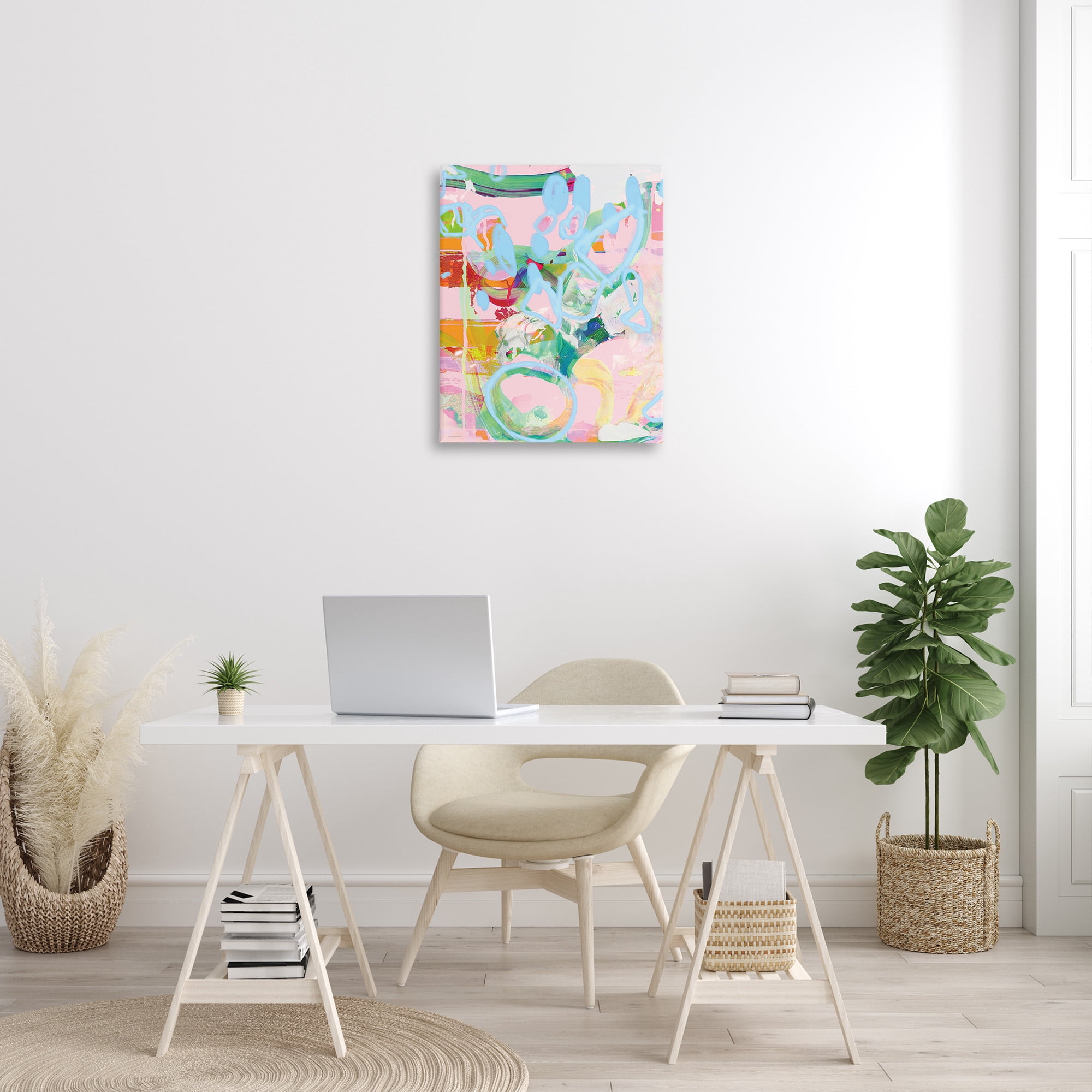 Stupell Industries Pastel Abstract Expression Abstract Painting Gallery Wrapped Canvas Art Print Wall Art, 24 x 30