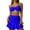 Blue, variant on Mgmyaa Women Slimming Tummy Control One Piece Swimsuits V Neck Crisscross Back Bathing Suit Purple XL