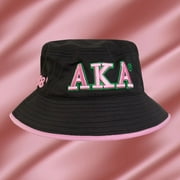 Alpha Kappa Alpha Flexfit Embroidered Bucket Hat Black