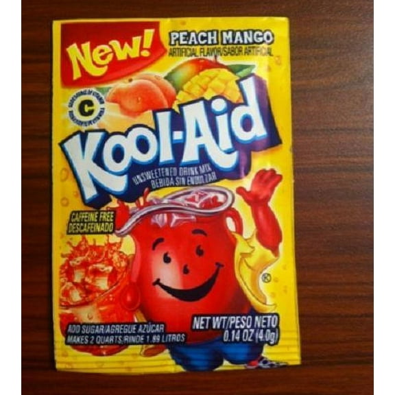 20 Packs Kool Aid Peach Mango Flavor Drink Mix Packet NEW Gluten Free FREE SHIP