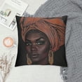 thumbnail image 2 of Nawypu  Throw Pillow Covers Decorative Cases African Pretty Girl of Black Woman with Glossy Lips and Turban Great  Cover Cushion Pillowcase Square Case Print, 2 of 5