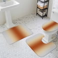 thumbnail image 2 of Grey Caramel Orange Gradient Bathroom Rugs Set Minimalist Ombre Modern Art Non Slip Absorbent Soft Bath Mats 3 Piece Set with Bathroom Rug, U-Shaped Floor Mat, Toilet Seat Cover Small Size, 2 of 9