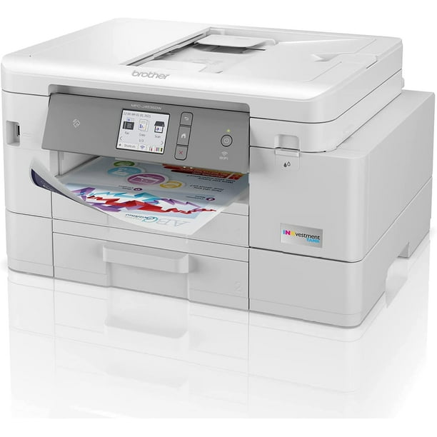 Brother MFC-J4535DW INKvestment Tank All-in-One Color Inkjet Printer with NFC, Auto 2-Sided Printing, Print Scan Copy Fax, Built-in Wireless, x 1200 dpi, White - Bundle with Jawfoal Printer Cable - Walmart.com