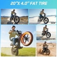 thumbnail image 2 of Electric Bike for Adults, 20"x4.0 Fat Tire E Bicycle, 750W Motor 48V 15Ah Removable Battery 7-Speed E-Bike UL2849, LCD Display, 2 of 8