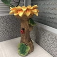 thumbnail image 4 of Cheers Natural Bird Bath Easy to Clean Resin Little Raccoon Sunflower Bird Feeder Garden Decor, 4 of 7