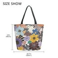 thumbnail image 5 of FORMRS Womens Canvas Tote Bag with Zipper Inner Pocket Shoulder Handbag, Colorful Flowers, 5 of 7