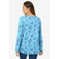thumbnail image 2 of Woman Within Plus Size Perfect Printed Long-Sleeve V-Neck Tee, 2 of 6