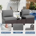 thumbnail image 3 of Gotland 7 Piece Outdoor Patio Furniture Set PE Rattan Wicker Patio Sectional Sofa Conversation Set(Red), 3 of 6