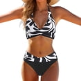 thumbnail image 2 of vigerkar Women's High Waisted Bikini Sets Tummy Control Swimsuits 2026 Two Piece Bathing Suits Color Block Halter Swim Suits (Black, S), 2 of 9