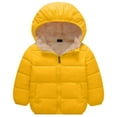 thumbnail image 2 of Dakiuu 18 Months - 8 Years Boys Girls Winter Puffers Coat with Fleece Lined Heavyweight Hooded Outwear Jacket Toddler Kids Warm Zip up Snow Outerwear Cold Weather Yellow 3-4 Years (110), 2 of 8