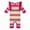Rainbow Stripe, variant on M+A by Monica + Andy, Organic Cotton Double Ruffle Romper, Sizes Newborn - 18-24 Months