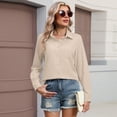 thumbnail image 4 of Long Sleeve Dress Shirts for Women Button Down Casual Business Work Tops with Pocket Tunic Blouses 2026 Khaki L, 4 of 4
