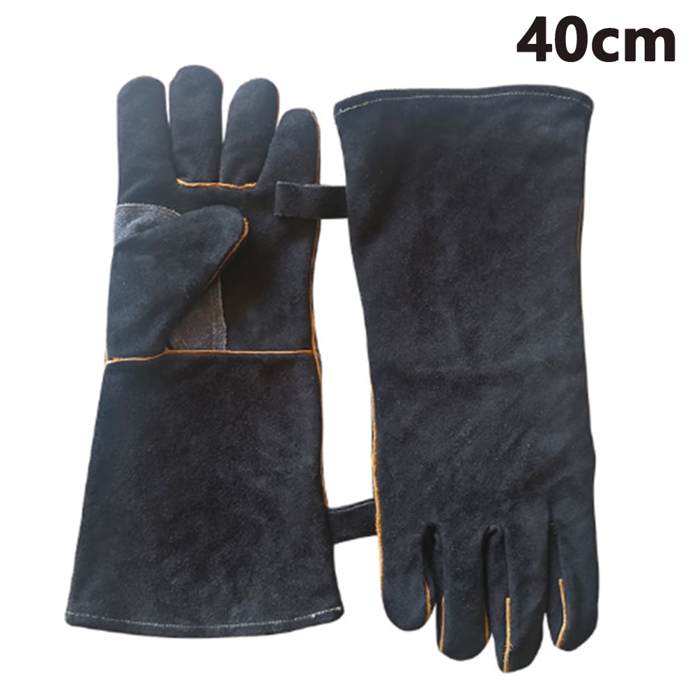 1Pair 16" Heat Resistant Welding Gloves Cow Split Leather BBQ Cooking