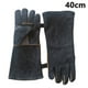 thumbnail image 1 of Guantes resistentes al calor, cuero duradero para cocinar al aire libre, entornos de altas temperaturas, guantes extra largos con forro polar de cuero de gamuza, manejo cómodo para estufa de leña,, 1 of 8